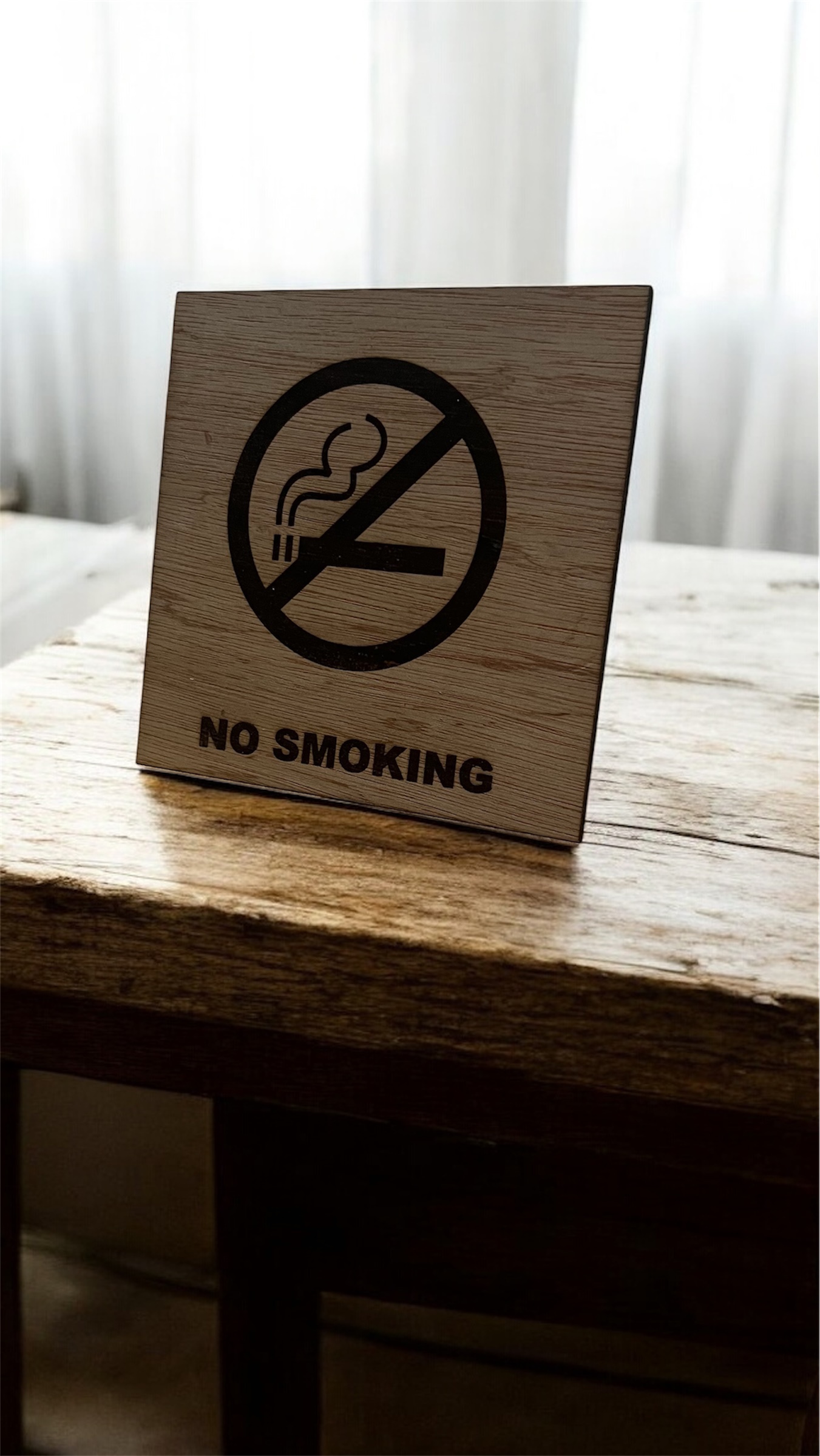 Ξύλινη Πινακίδα “No Smoking”(BV765)