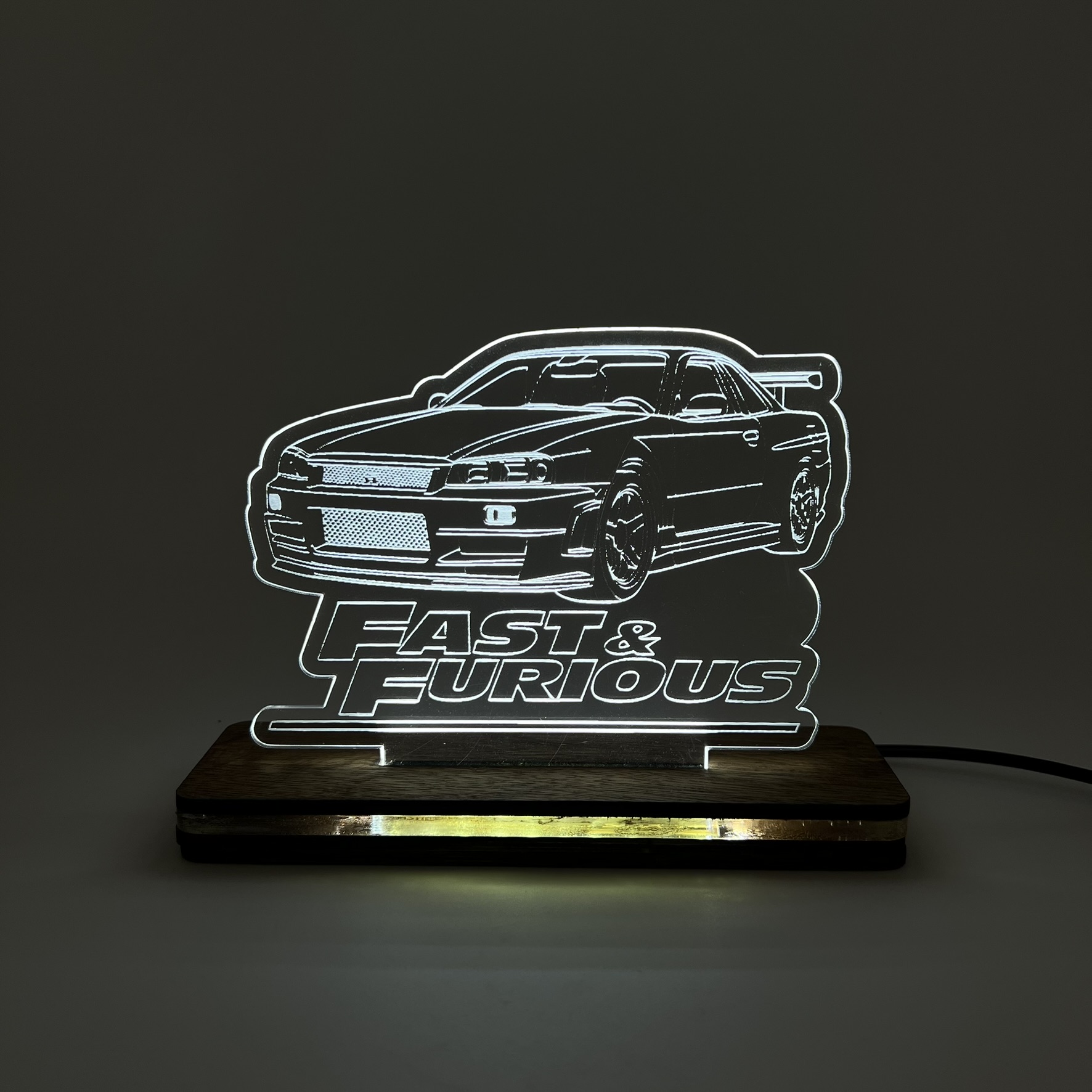3D LED Φωτιστικό «Fast & Furious»