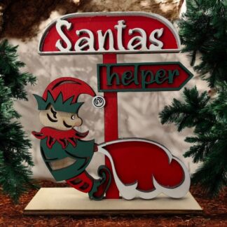 Ξύλινη Χριστουγεννιάτικη Σύνθεση “Santa’s Helper”