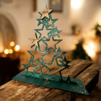 Ξύλινο Γούρι – Δεντράκι με Αστέρια 2026