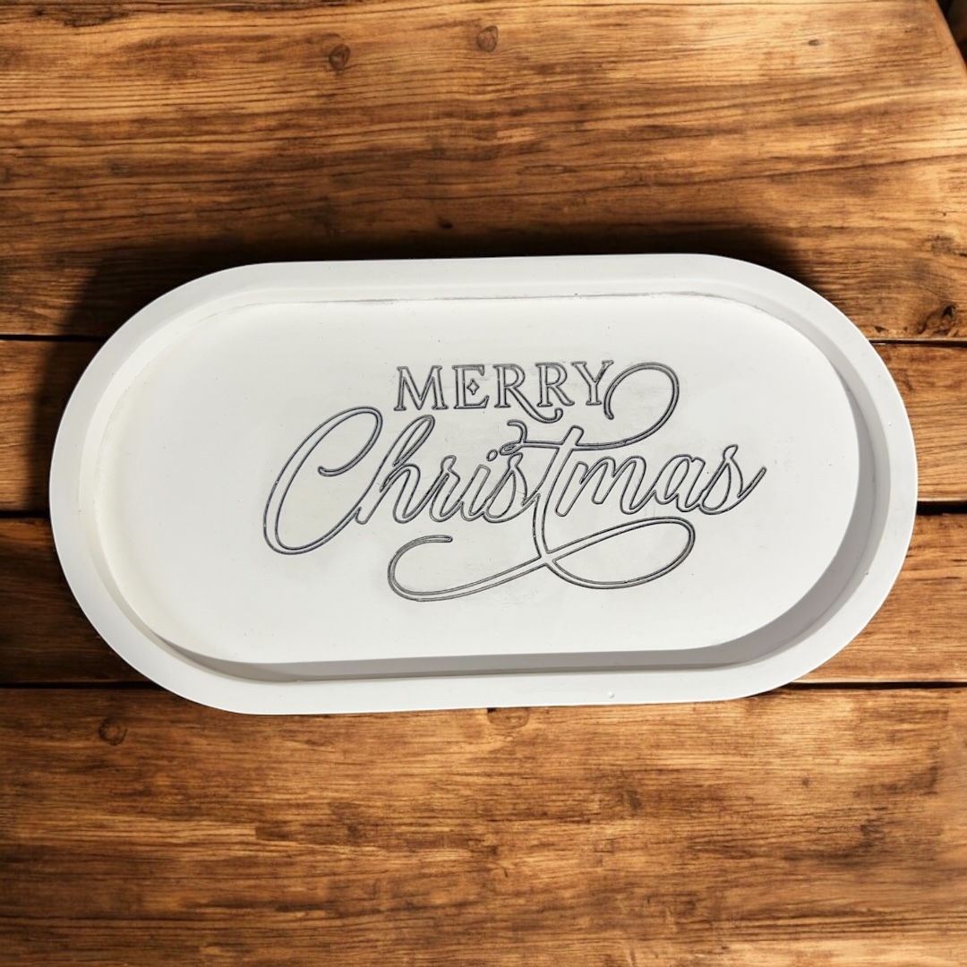 Merry Christmas – Minimal Γιορτινός Δίσκος από Σκόνη Πορσελάνης(ΜΙ495) - Image 3