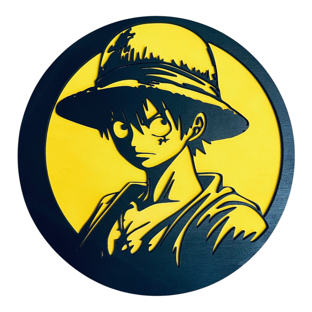 Ξύλινο Κάδρο Luffy Portrait – One Piece Anime Wall Art