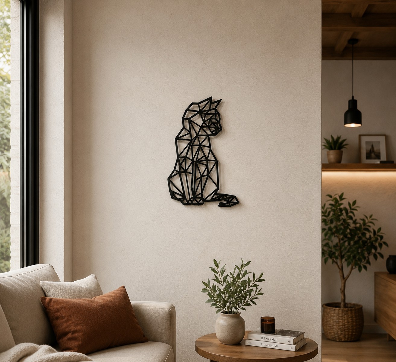 Geometric Cat – Modern Line Art Collection (CA545) - Image 2