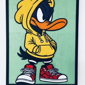 Ξύλινο Κάδρο Daffy Duck – Cartoon Wall Art