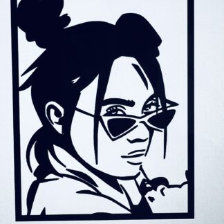 Ξύλινο Κάδρο Billie Eilish – Modern Music Wall Art