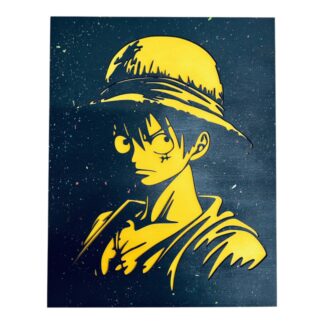 Ξύλινο Κάδρο Luffy Yellow Portrait – One Piece Anime Wall Art