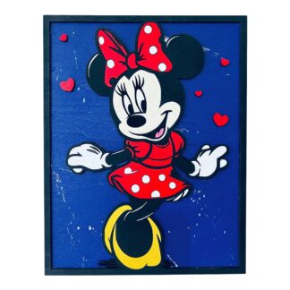 Ξύλινο Κάδρο Minnie Mouse – Classic Cartoon Wall Art