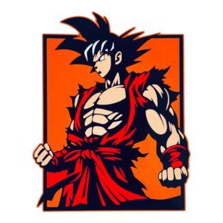 Ξύλινο Κάδρο Goku Warrior – Dragon Ball Anime Wall Art