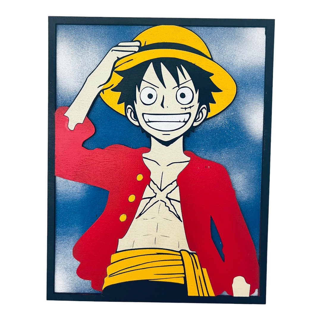 Ξύλινο Κάδρο Luffy Classic – One Piece Anime Wall Art