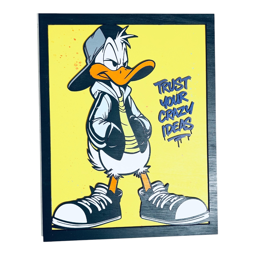Ξύλινο Κάδρο Donald Duck – Street Style Edition