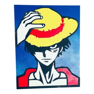 Ξύλινο Κάδρο Luffy Straw Hat – One Piece Anime Wall Art