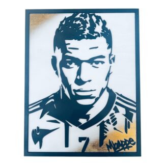 Ξύλινο Κάδρο Kylian Mbappé No7 – Ποδοσφαιρική Διακόσμηση Τοίχου