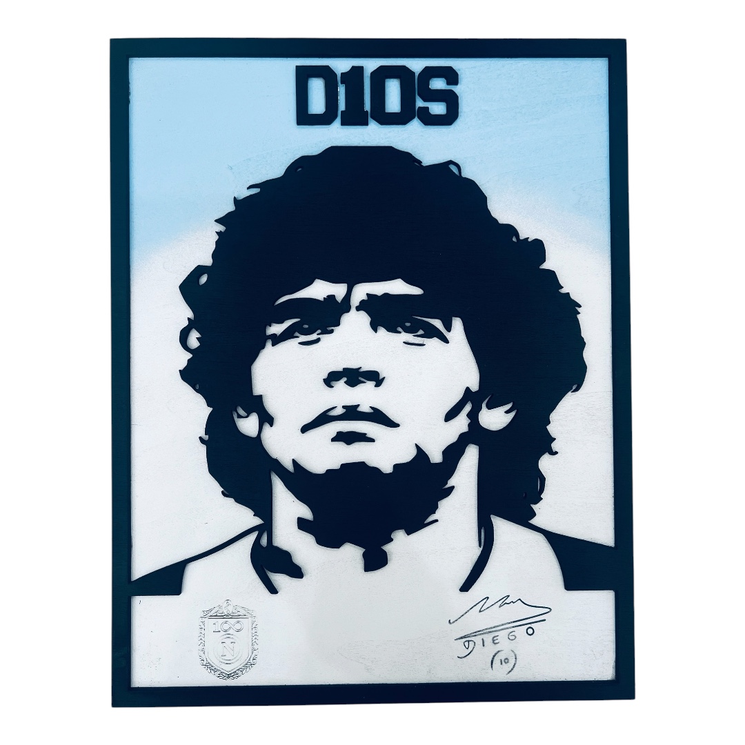 Ξύλινο Κάδρο Maradona D10S – Football Wall Art