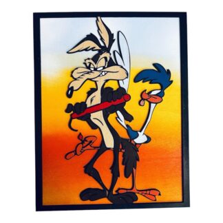 Ξύλινο Κάδρο Wile E. Coyote & Road Runner – Cartoon Wall Art
