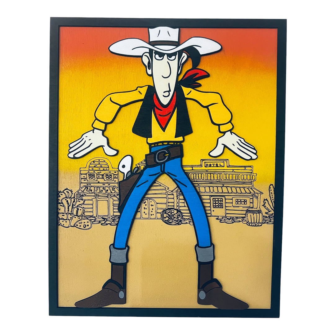 Ξύλινο κάδρο Lucky Luke