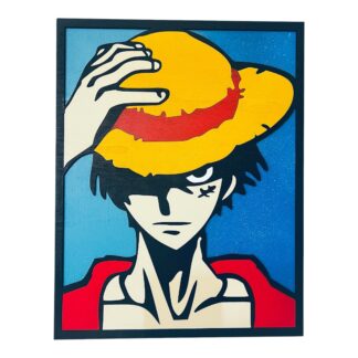 Ξύλινο Κάδρο Luffy Straw Hat – One Piece Anime Wall Art