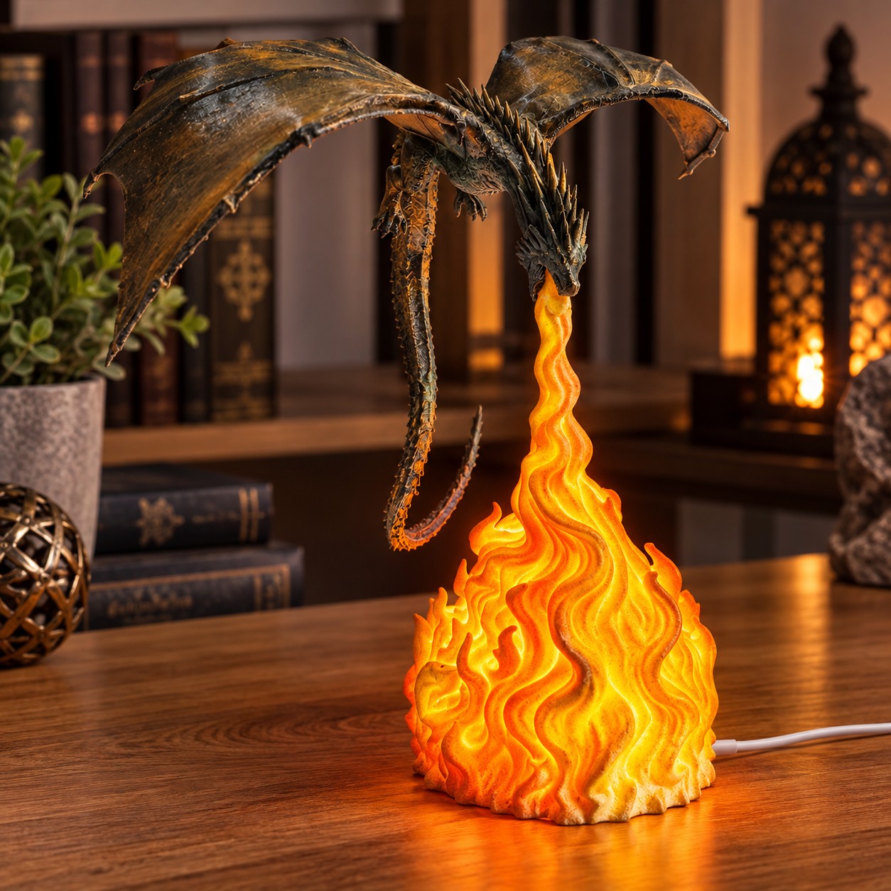 3D Printed Φωτιζόμενος Δράκος Dragon Fire – LED USB - Image 2