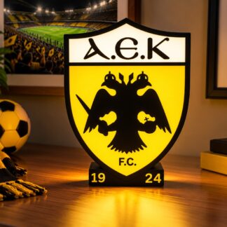 Φωτιστικό LED ΑΕΚ 3D Lightbox με κιτρινόμαυρο δικέφαλο αετό