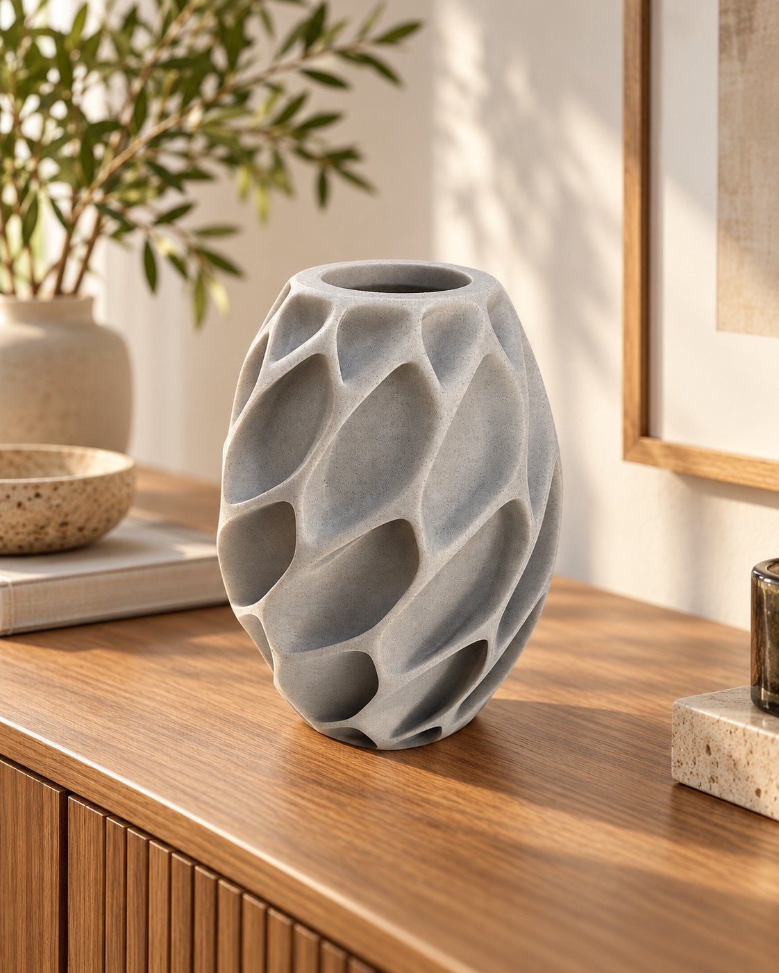 3D Printed διακοσμητικό βάζο Organic Stone